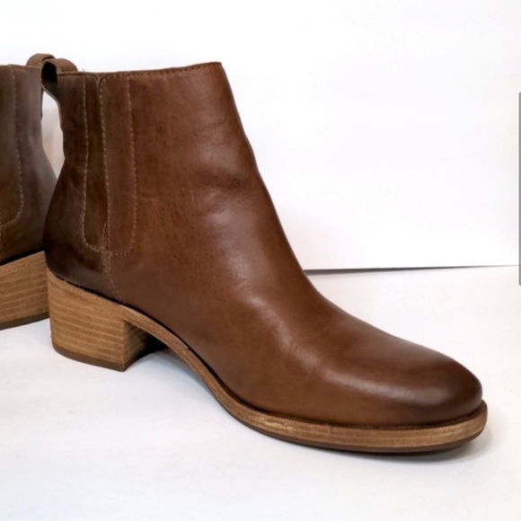 NWOT Kork-Ease Mindo Brown Leather Ankle Booties Chelsea Boots Heeled Size 10 - Picture 5 of 13